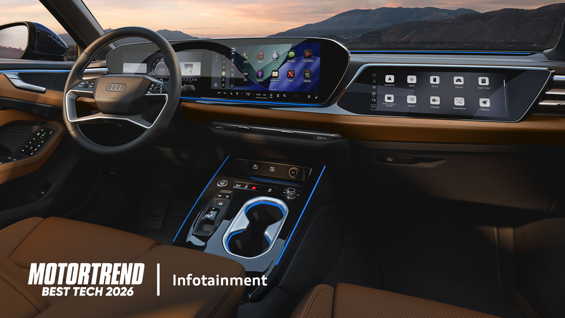 Motor trend Best Tech 2026 - Infotainment - interior of an Audi A6